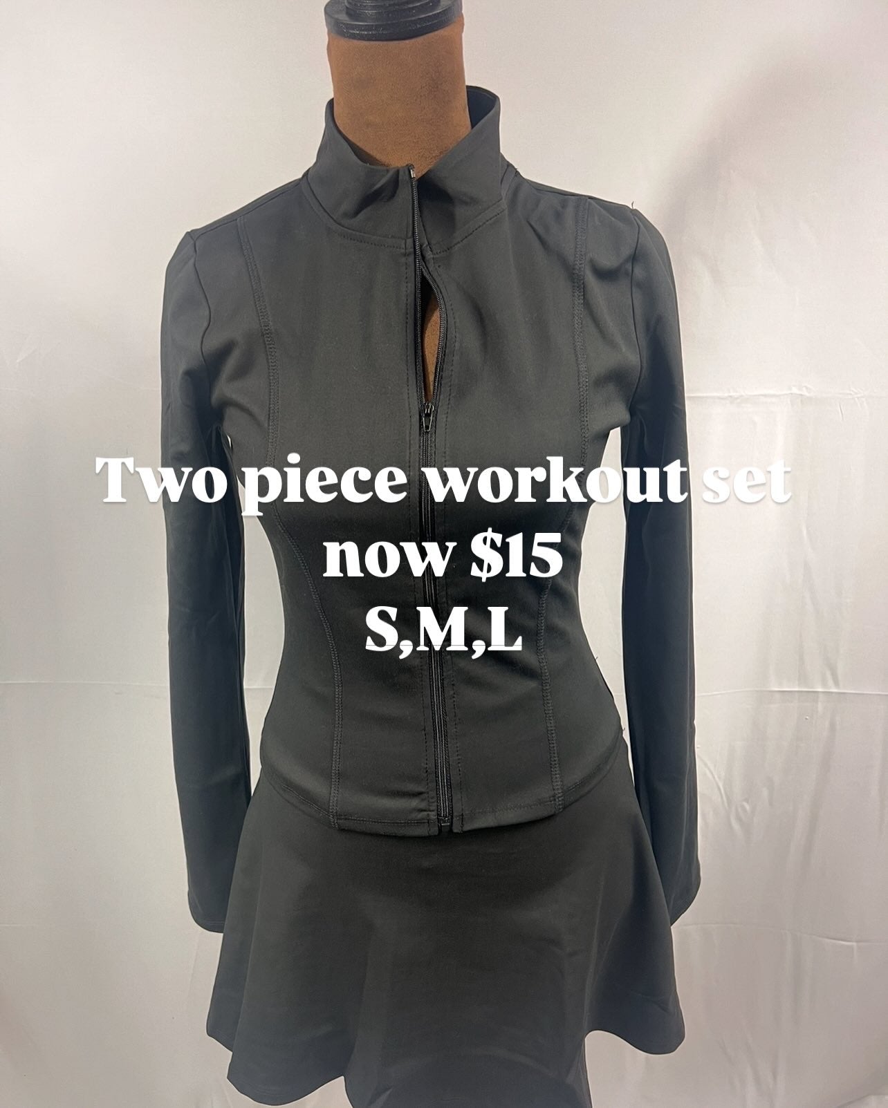 Active long sleeve jacket & mini skirt set