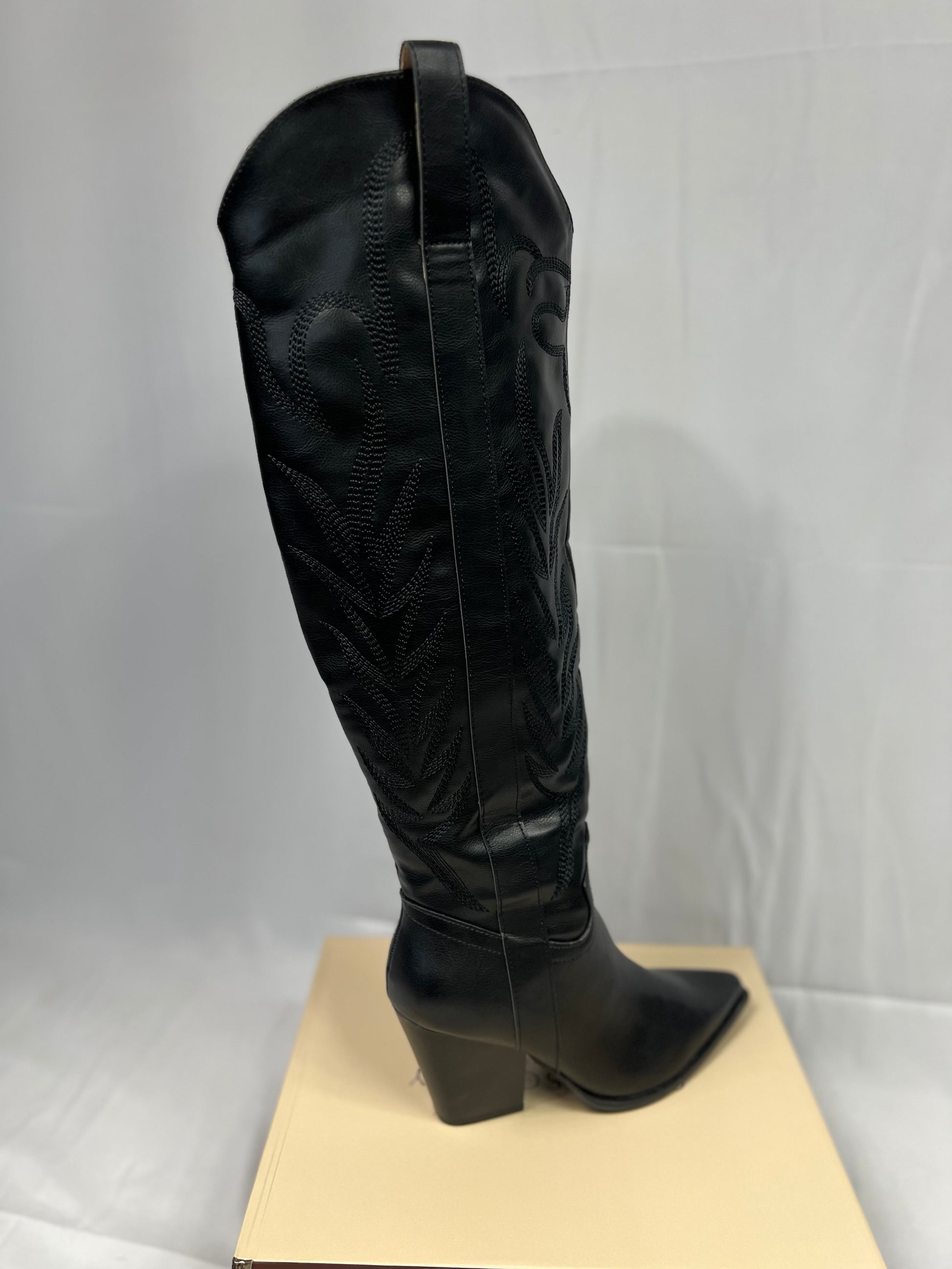 Knee High, Embroidered, Cowboy, Boot