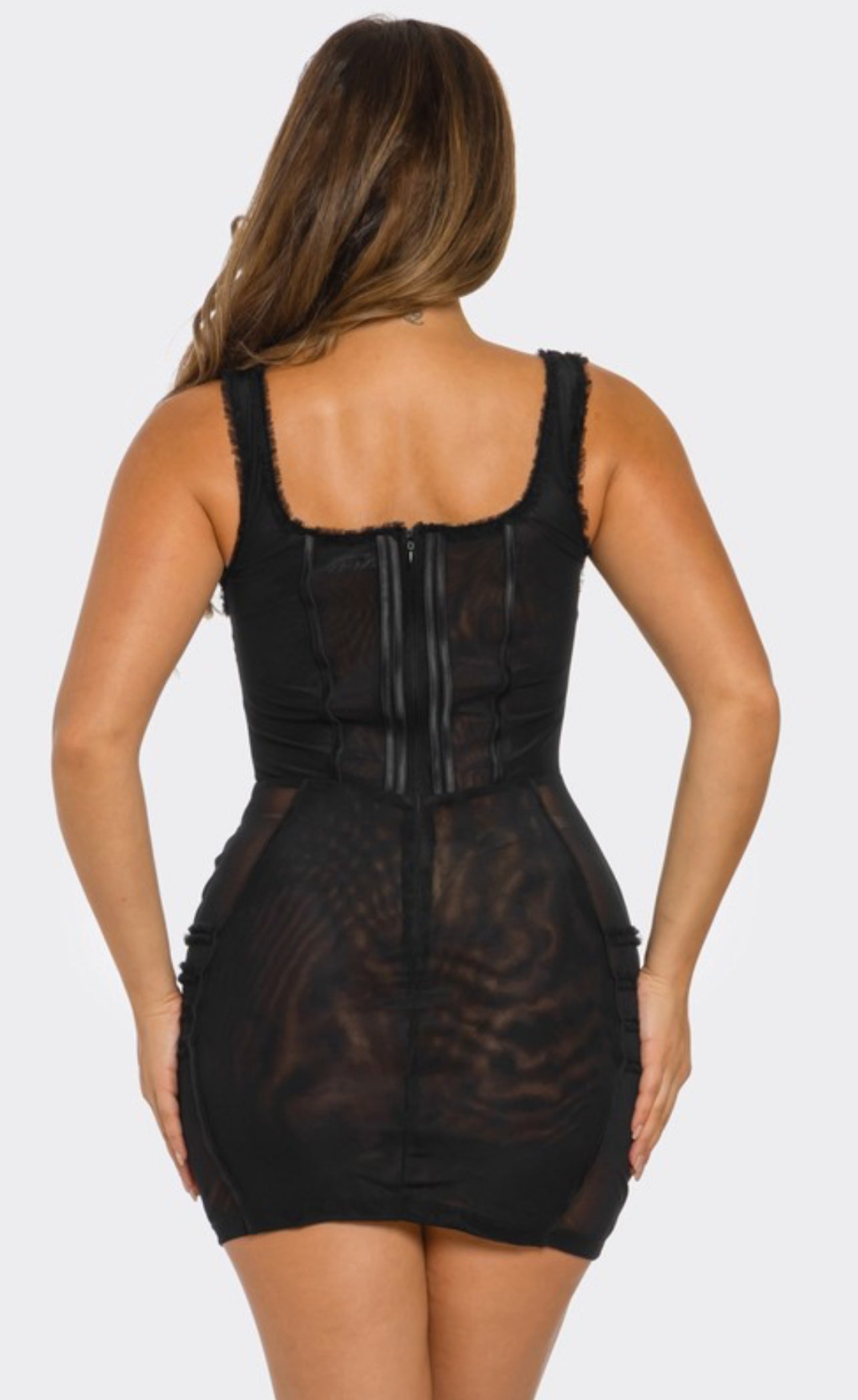 Black Lace Bustier Dress