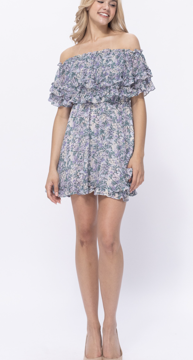 Floral off shoulder dress