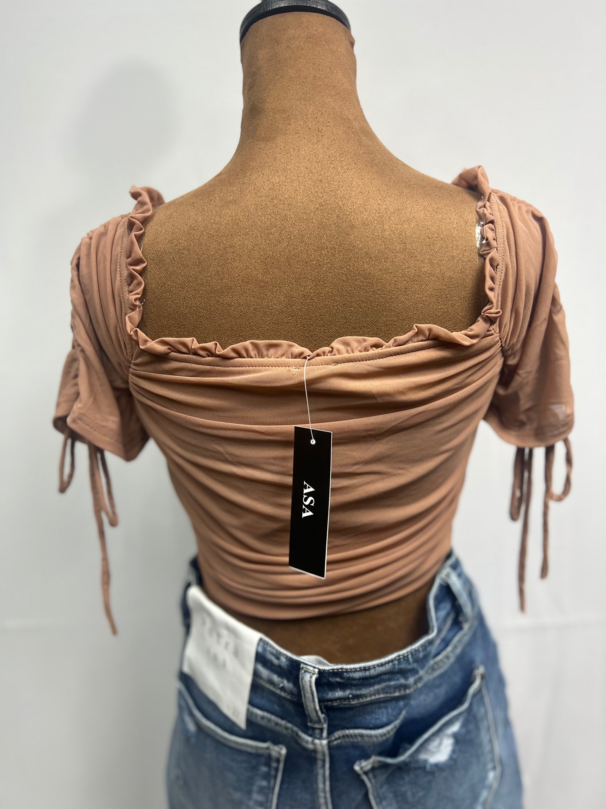 Power Mesh off Shoulder Corset Top