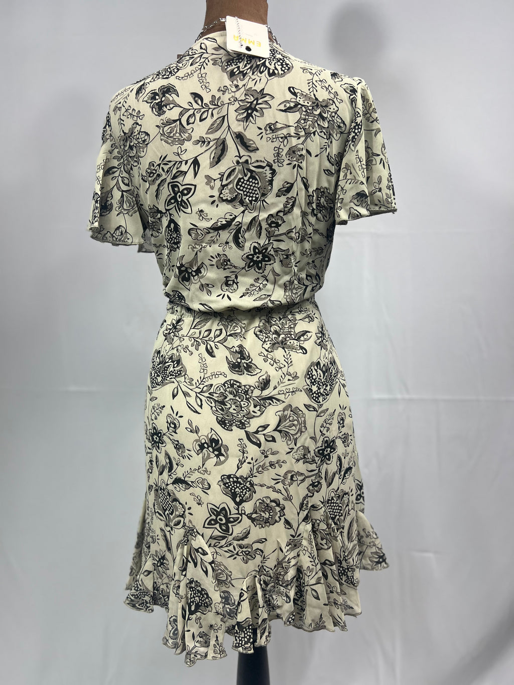 Floral Print Short Sleeve Ruffle Dress