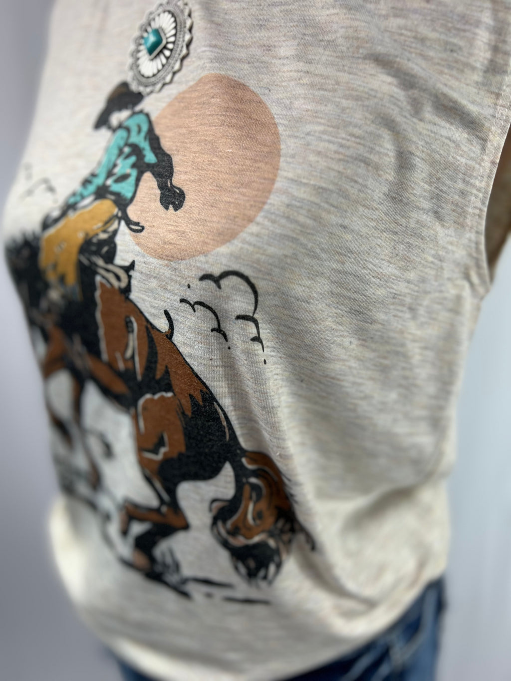 Rodeo Graphic Relaxed Fit Sleeveless Top