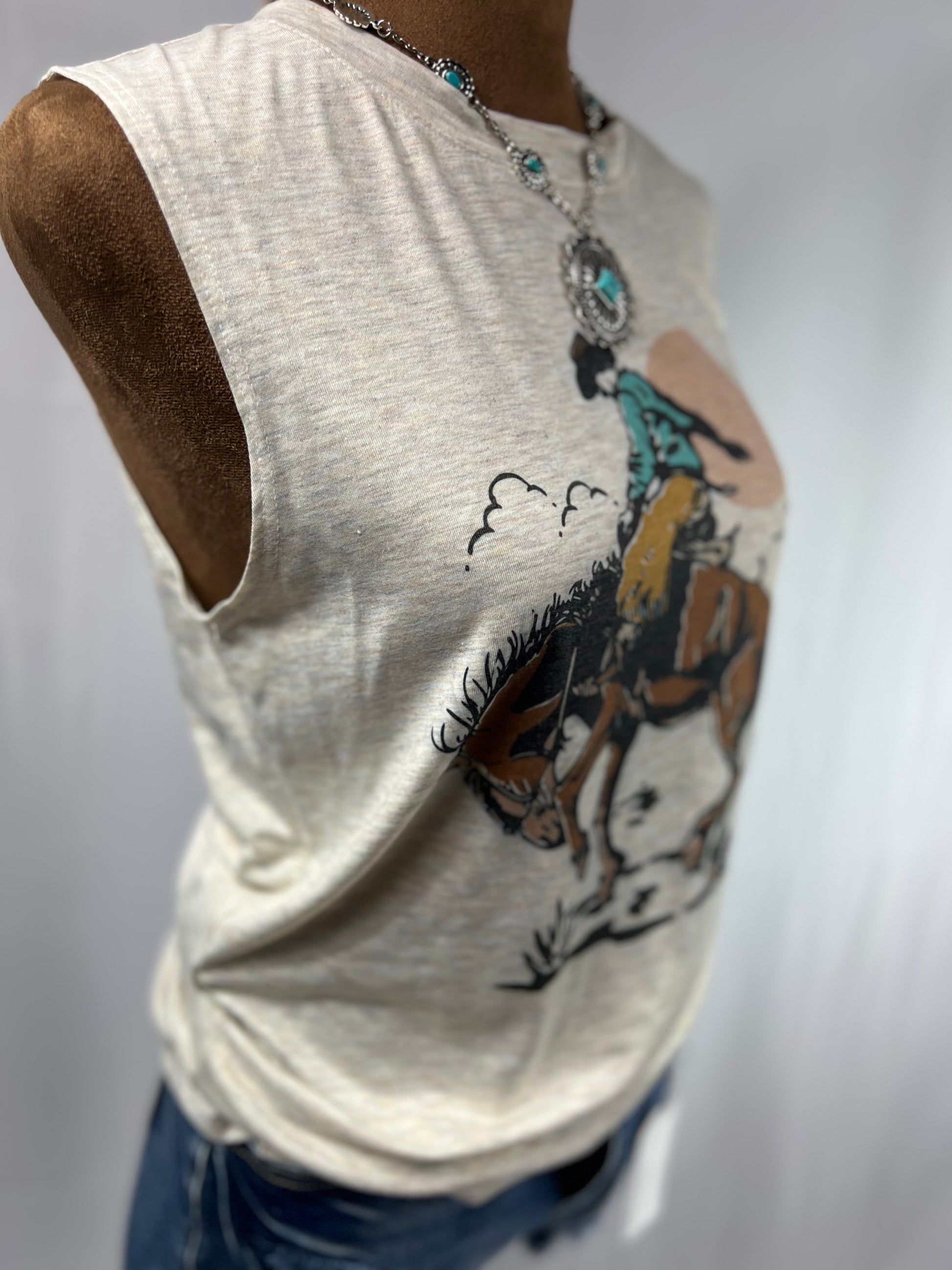 Rodeo Graphic Relaxed Fit Sleeveless Top