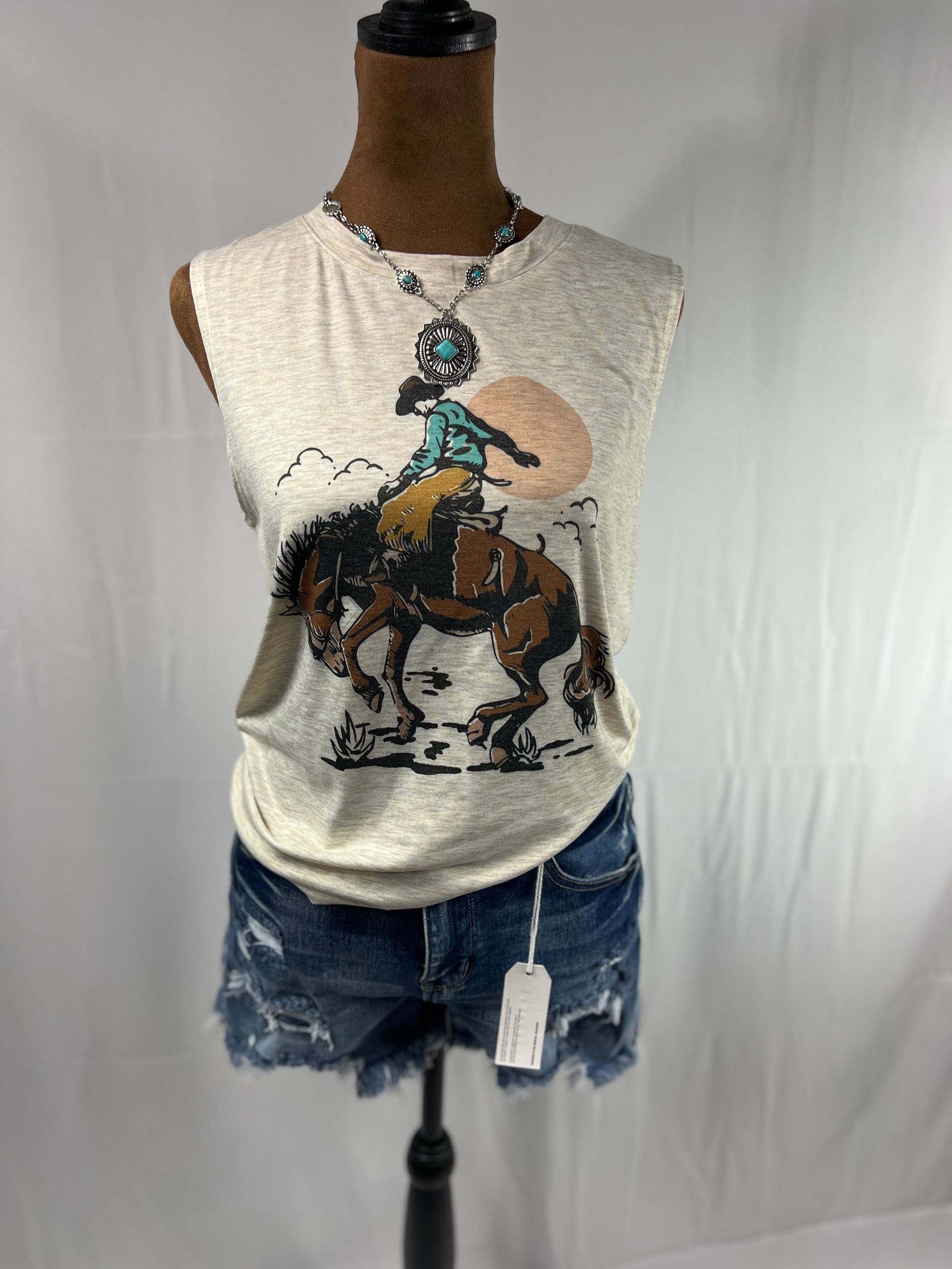 Rodeo Graphic Relaxed Fit Sleeveless Top