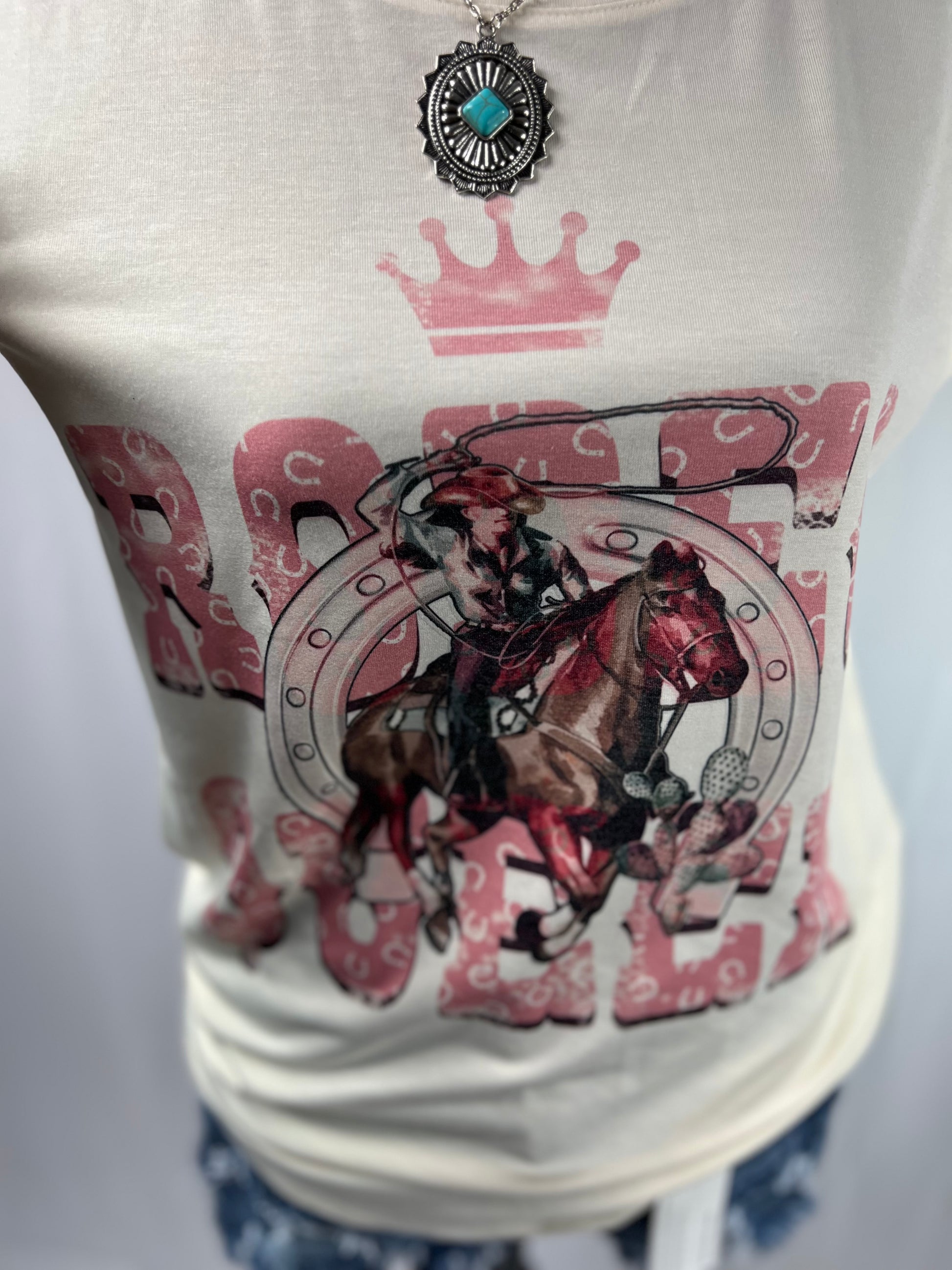 Rodeo Queen Graphic Sleeveless Top
