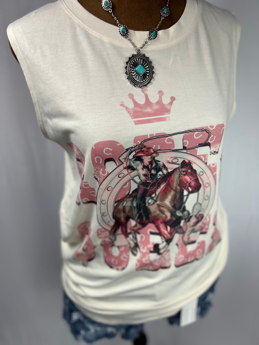 Rodeo Queen Graphic Sleeveless Top