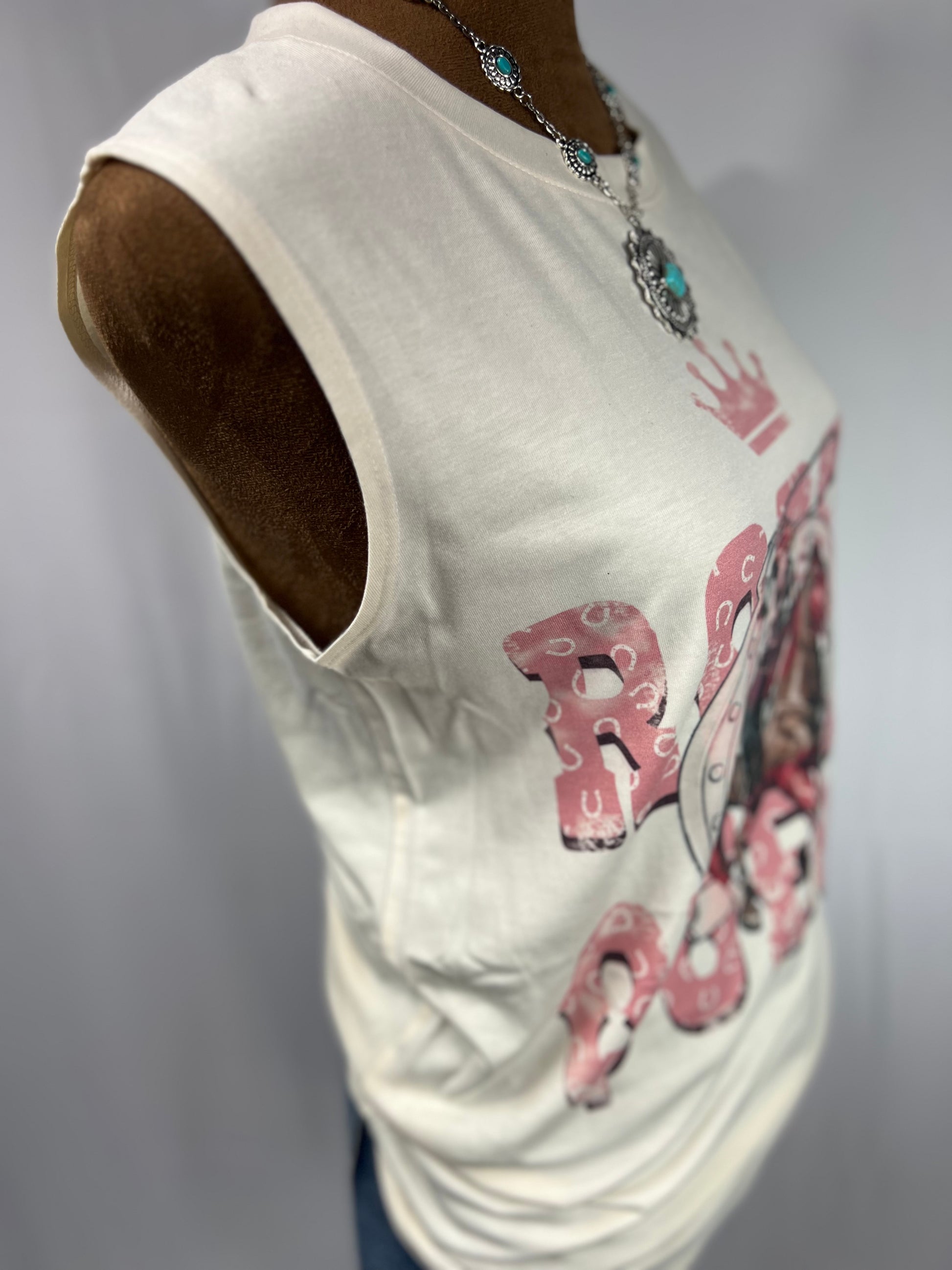 Rodeo Queen Graphic Sleeveless Top