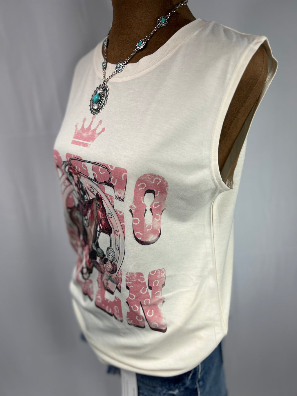 Rodeo Queen Graphic Sleeveless Top