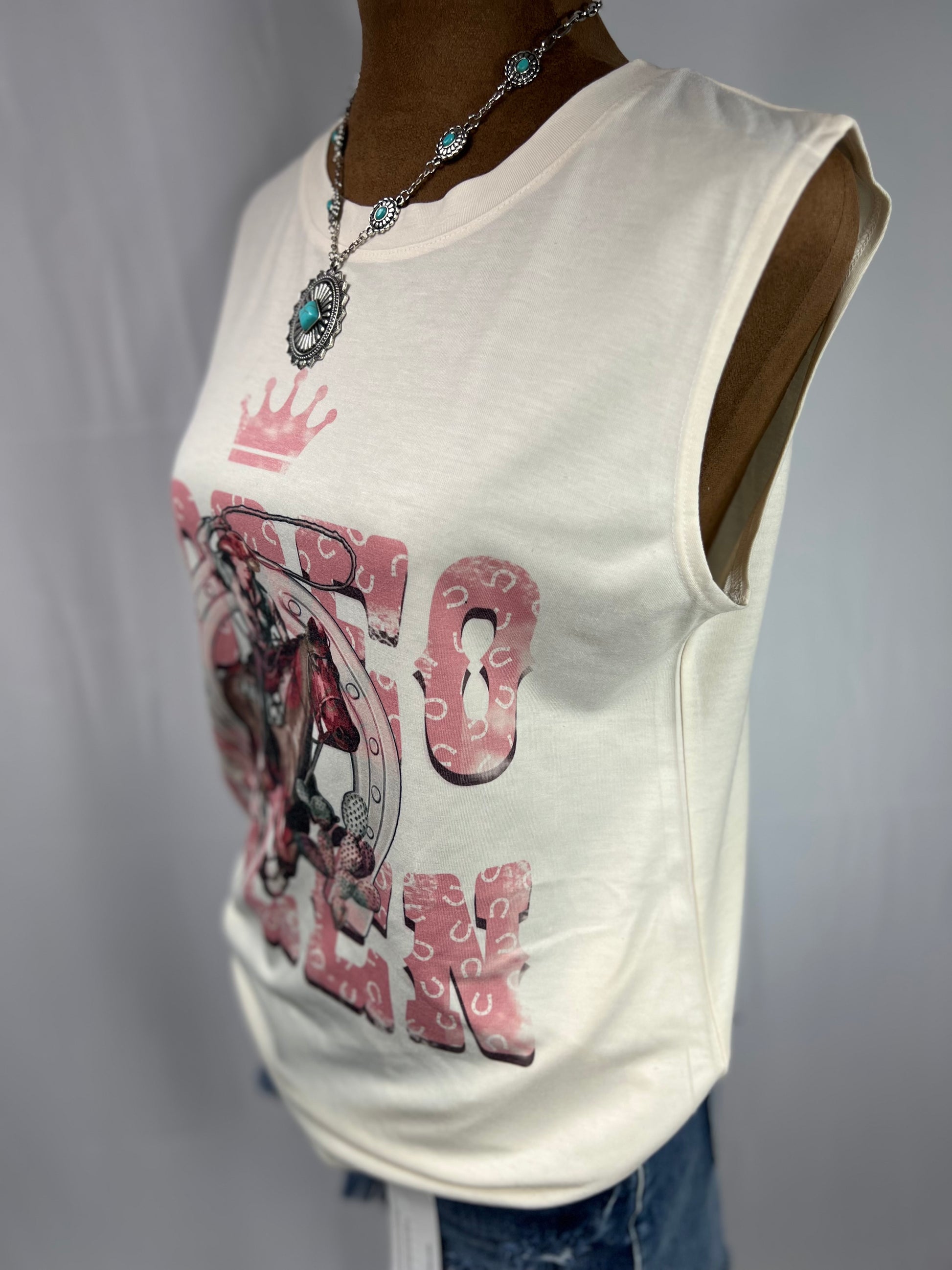 Rodeo Queen Graphic Sleeveless Top