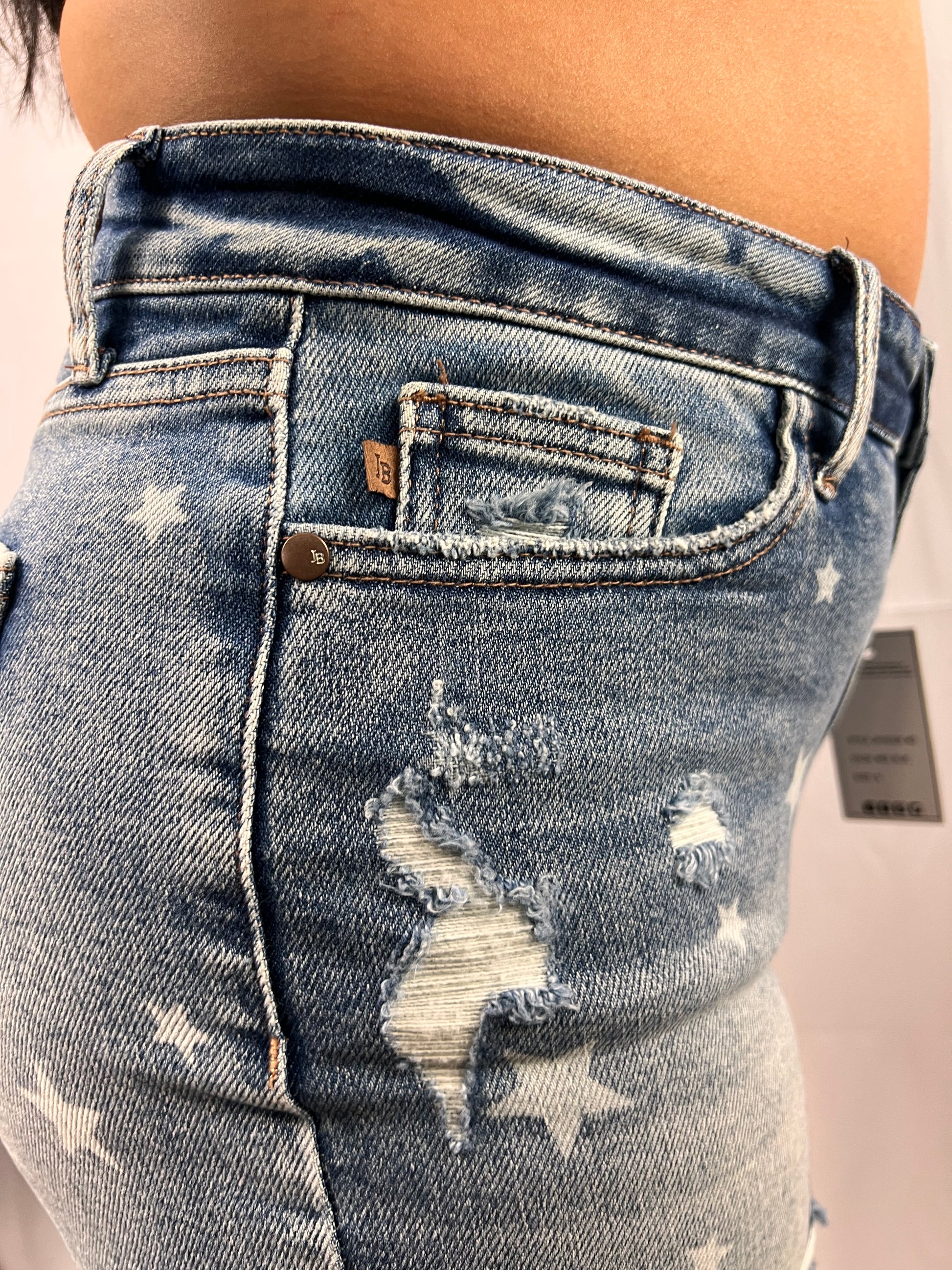 High waist Star Print Cut Off Destroy Judy Blue shorts