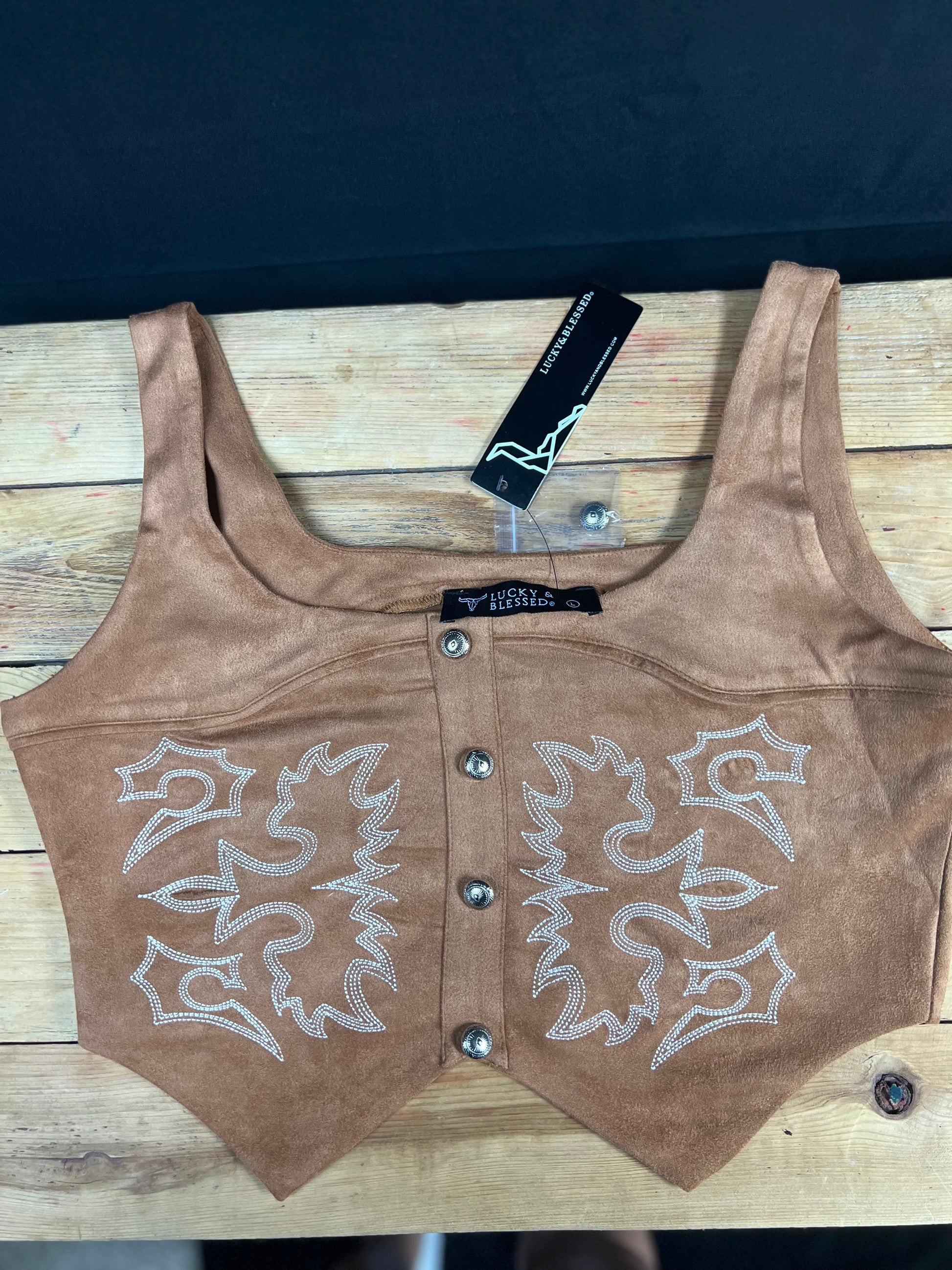 Western Suede stretch Corset